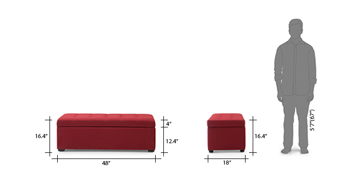 Savron Upholstered Storage Bench(Sangeria Red)